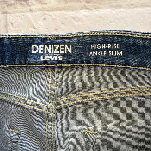 Levi's Denizen Ankle Slim High Rise Denim Blue Jeans Raw Hem Sz 10 EUC - Picture 5 of 8